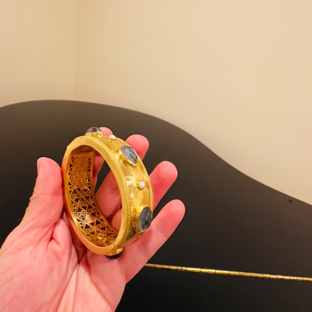 NWT Authentic Luxury Bohemian Julie Vos Cannes Gemstone Statement Hinge Bangle - Picture 11 of 17